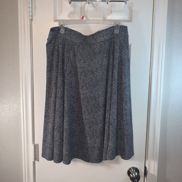 Lands End Black and White Tweed Print Two Piece Skirt Set Size Large 14/16 - Picture 7 of 12